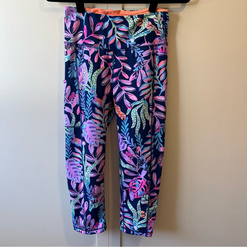 Lilly Pulitzer Women’s Weekender High Rise Oyster Bay Navy Leggings‎ Crop Size S